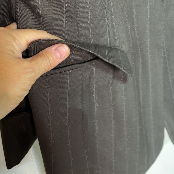 Charles Gray 10 brown pink wool blend 1 button longer style euc worn once - Picture 5 of 11